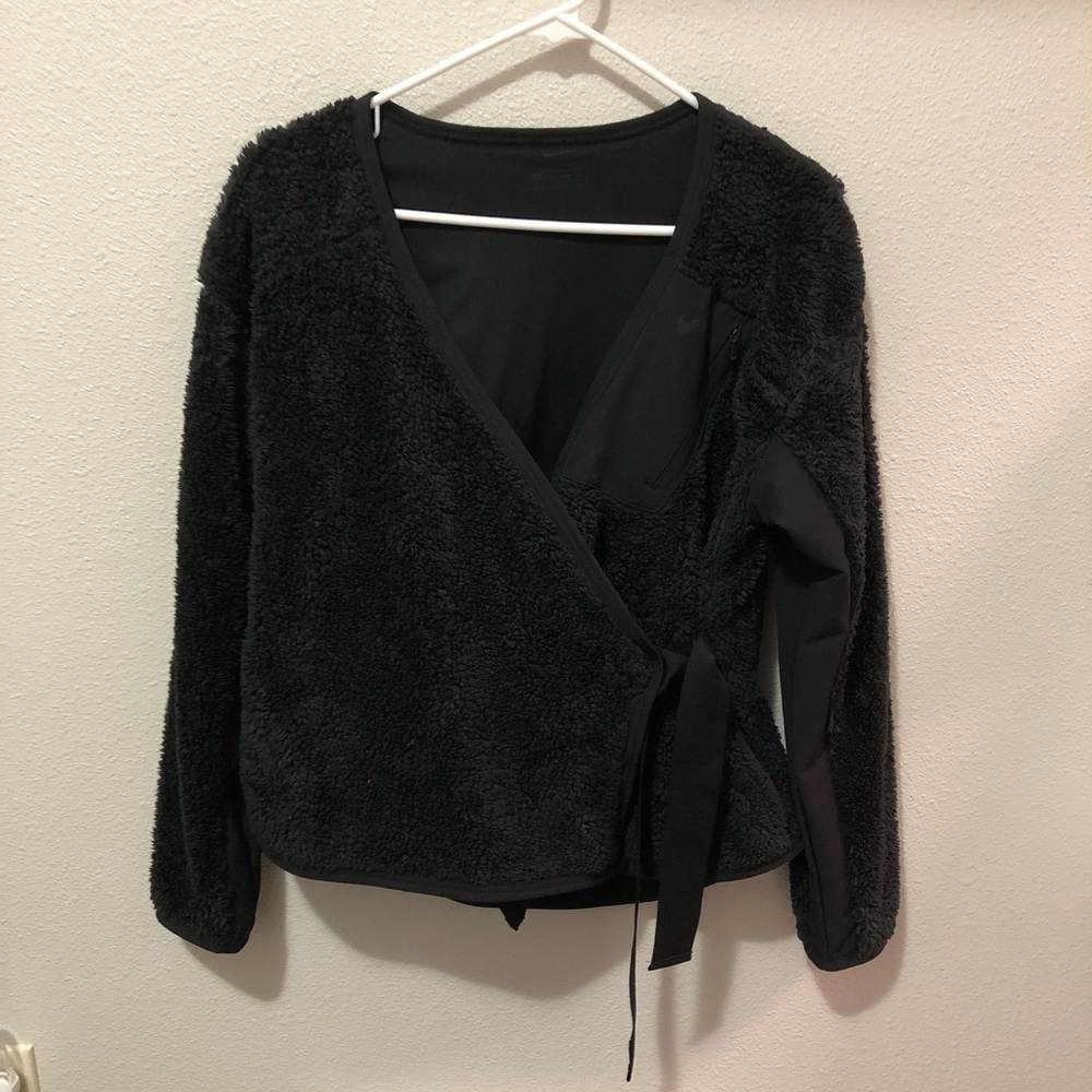 Nike Long Sleeve Wrap Top/Cardigan - Black - XS
